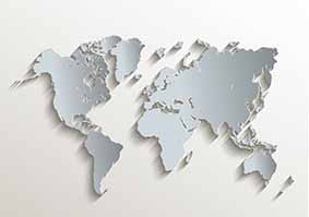 World map white blue card paper 3D 57858849